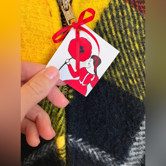 VINTAGE 1960’s King of the Ponchos Country Place yellow plaid OS - Picture 3 of 4